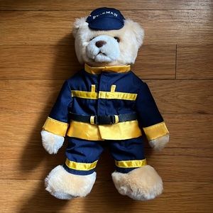 12" Fireman TEDDY BEAR Omega Toys plush